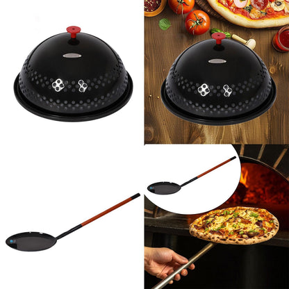 Pipoqueira Tampa Redonda Panela de Fritar Esmaltada Estoura Grãos Uso Externo Pipoqueira Premium Sem AGITAR Sem Mexer Preta