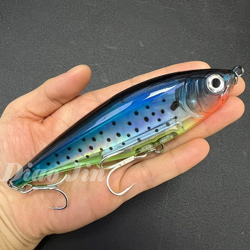 Iscas de Pesca Lápis 130mm 48g para Pesca em Água Salgada, Truta, Pesca Artificial, Twitchbait Rígido, Wobblers Flutuantes 3D para Pesca com Twitch