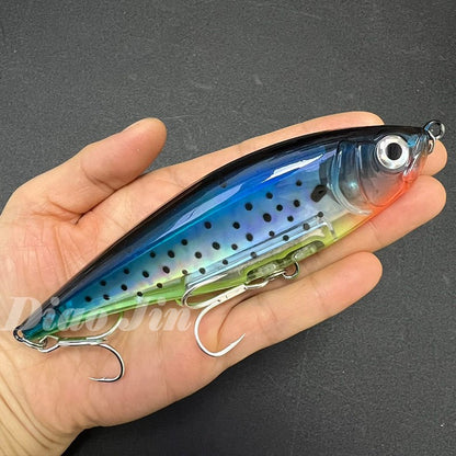 Iscas de Pesca Lápis 130mm 48g para Pesca em Água Salgada, Truta, Pesca Artificial, Twitchbait Rígido, Wobblers Flutuantes 3D para Pesca com Twitch