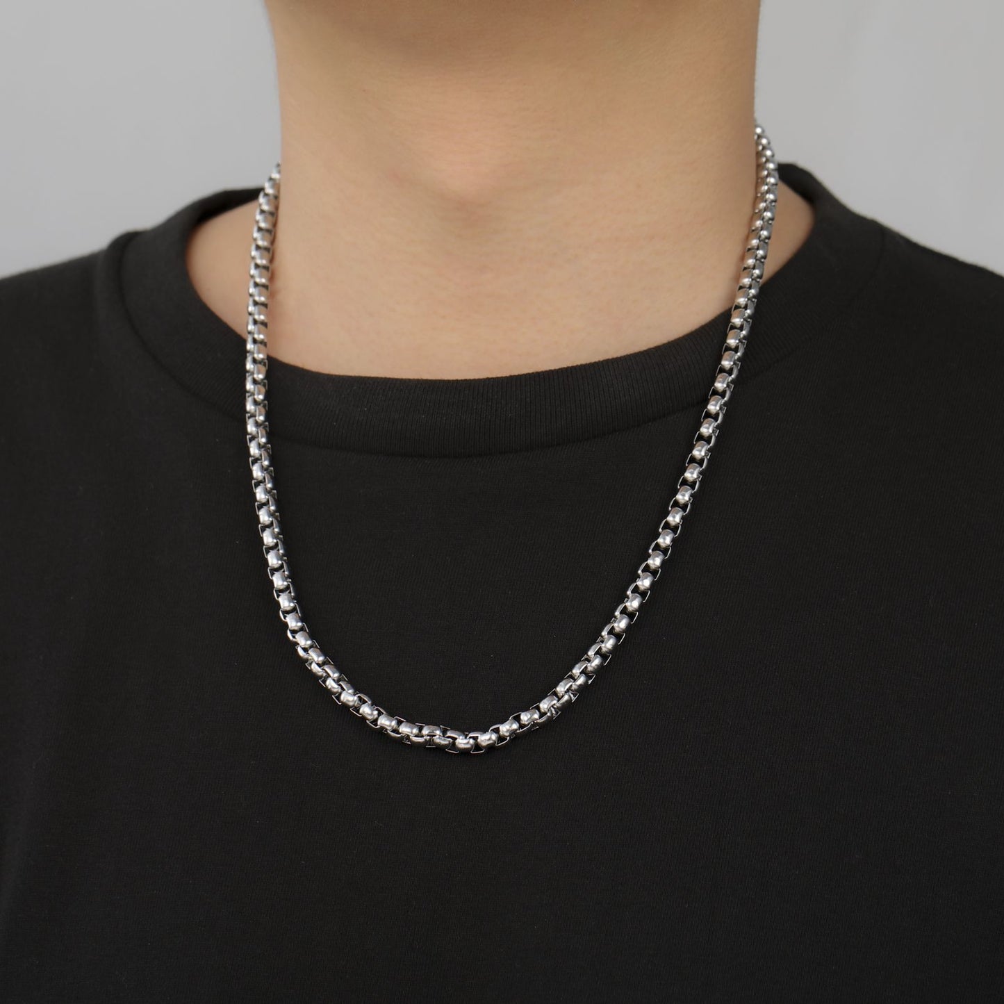 Colar Corrente Longa Skyrim Fashion Aço Inoxidável Punk Básico 2-7mm de Espessura Joia de Presente para Homens Mulheres Atacado