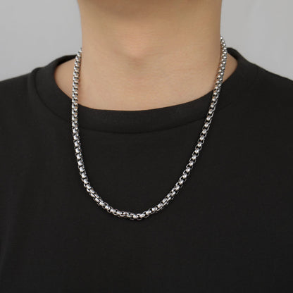 Colar Corrente Longa Skyrim Fashion Aço Inoxidável Punk Básico 2-7mm de Espessura Joia de Presente para Homens Mulheres Atacado