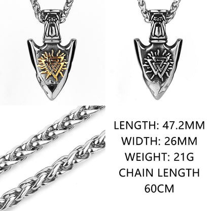 HNSP Odin Viking Rune 316L Aço Inoxidável Colar com Pingente Para Homens Corrente Acessórios de Joias