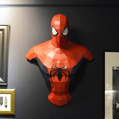 Homem Aranha Super Heróis Deadpool 3D Papercraft Modelo Escultura Faça Você Mesmo Hulk Brinquedos Artesanais Decoração de Casa Decorações de Parede de Corredor