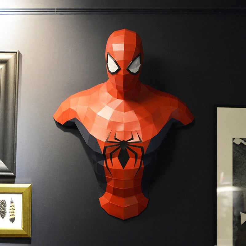 Homem Aranha Super Heróis Deadpool 3D Papercraft Modelo Escultura Faça Você Mesmo Hulk Brinquedos Artesanais Decoração de Casa Decorações de Parede de Corredor