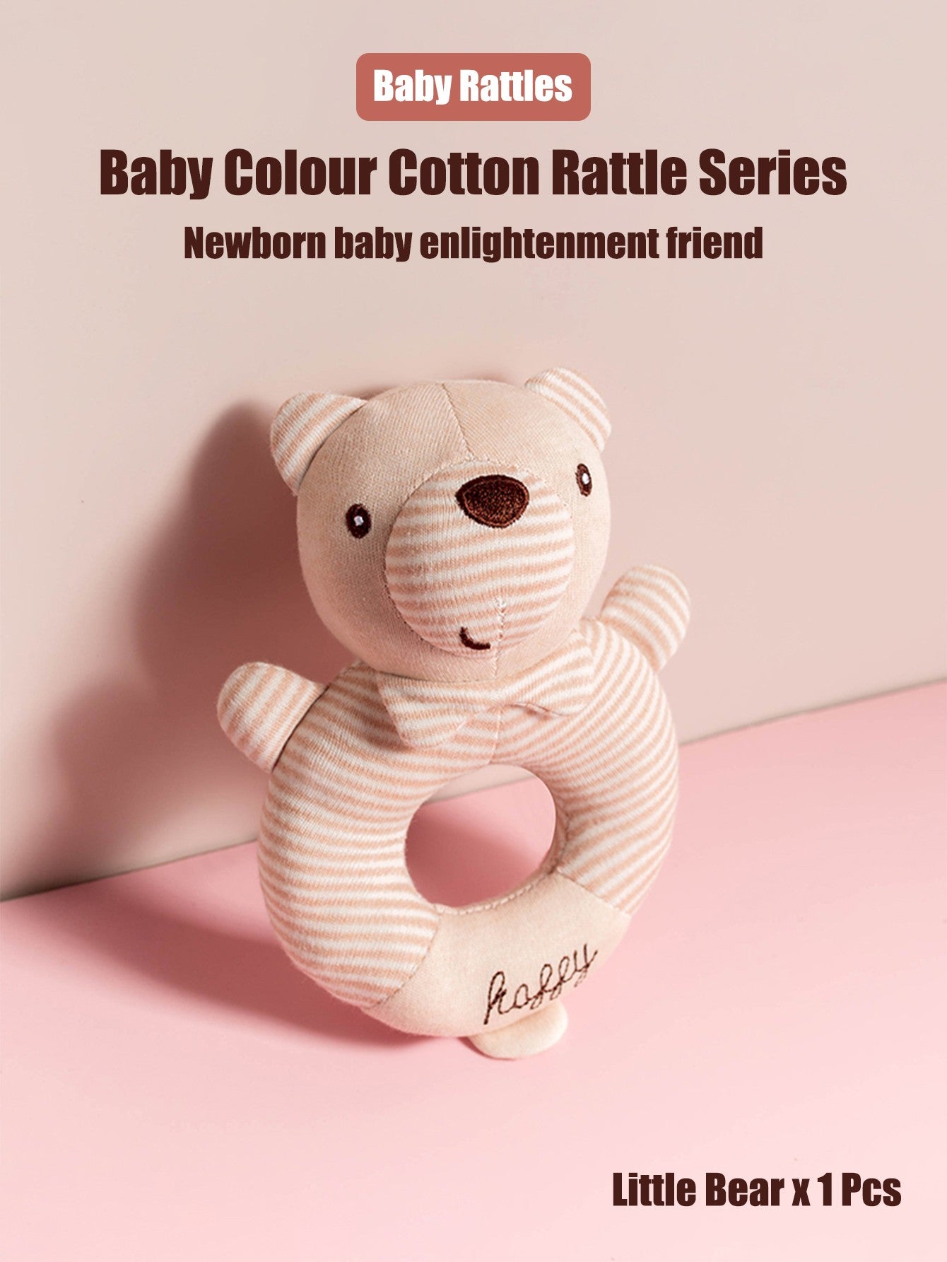 1PCS 0-6 months Baby Hand Shaker Newborn Comfort Toy Baby 0-1 Year Old Toy Baby Stick and Round Rattle