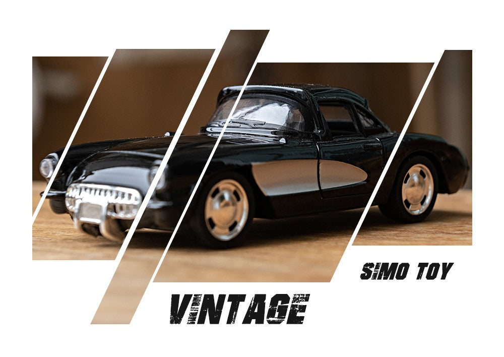 1:32 Alloy Diecast Mustang GT Classic Vintage Car Model Pull Back Car Miniature Vehicle Replica For Collection Gift for Kid