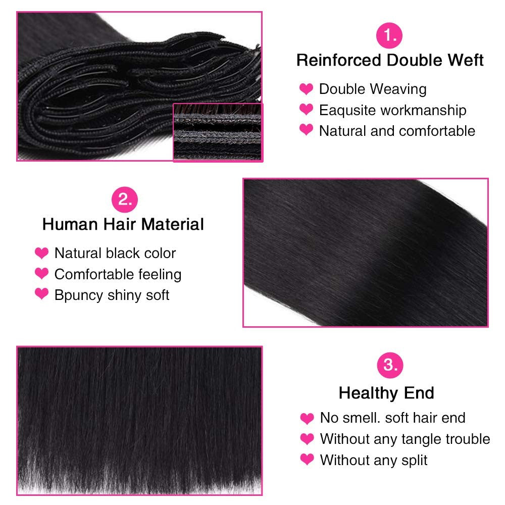 Extensões de Cabelo Tic Tac Cabelo Humano Real cor #4 Castanho Chocolate Extensões de Cabelo Tic Tac 8 peças Cor Preto Natural 26 Polegadas