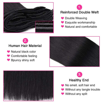 Extensões de Cabelo Tic Tac Cabelo Humano Real cor #4 Castanho Chocolate Extensões de Cabelo Tic Tac 8 peças Cor Preto Natural 26 Polegadas