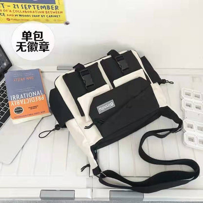 Japanese Simple Messenger Bag Student Nylon Waterproof Canvas Handbag Shoulder Crossbody Bags for Women Men Satchels Bolsas