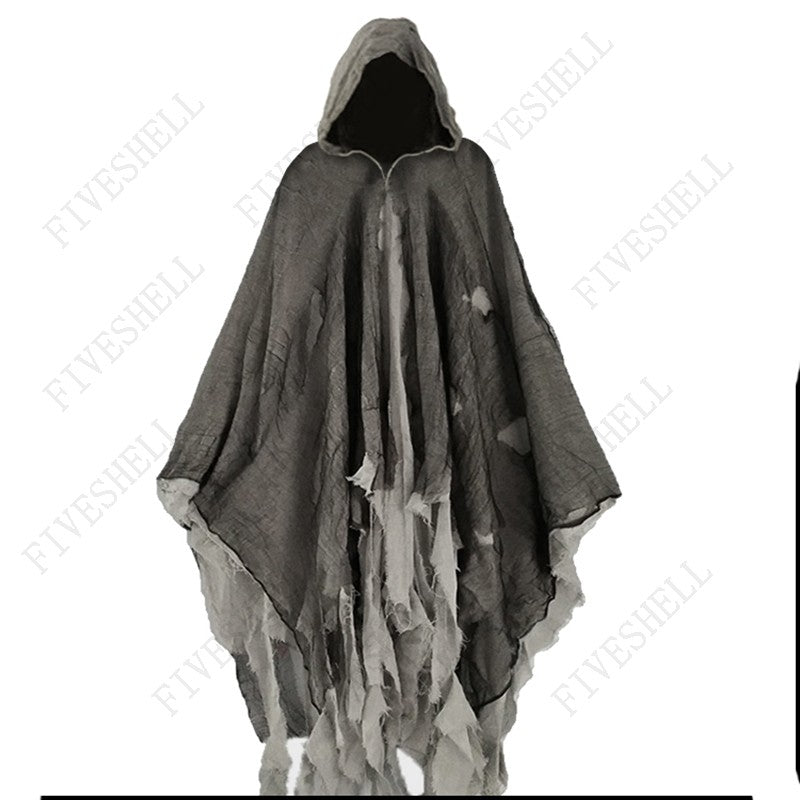 Unisex Halloween Ghost Dementors Cosplay Costume Gothic Horror Zombie Tattered Hooded Capes Day Of The Dead Party Props Cloaks