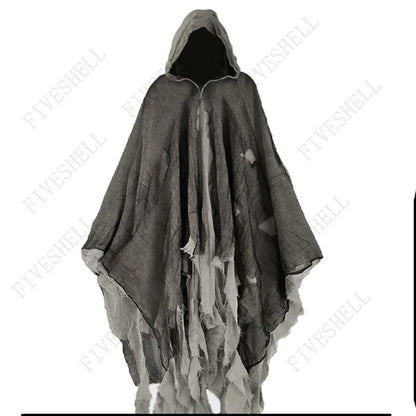 Unisex Halloween Ghost Dementors Cosplay Costume Gothic Horror Zombie Tattered Hooded Capes Day Of The Dead Party Props Cloaks