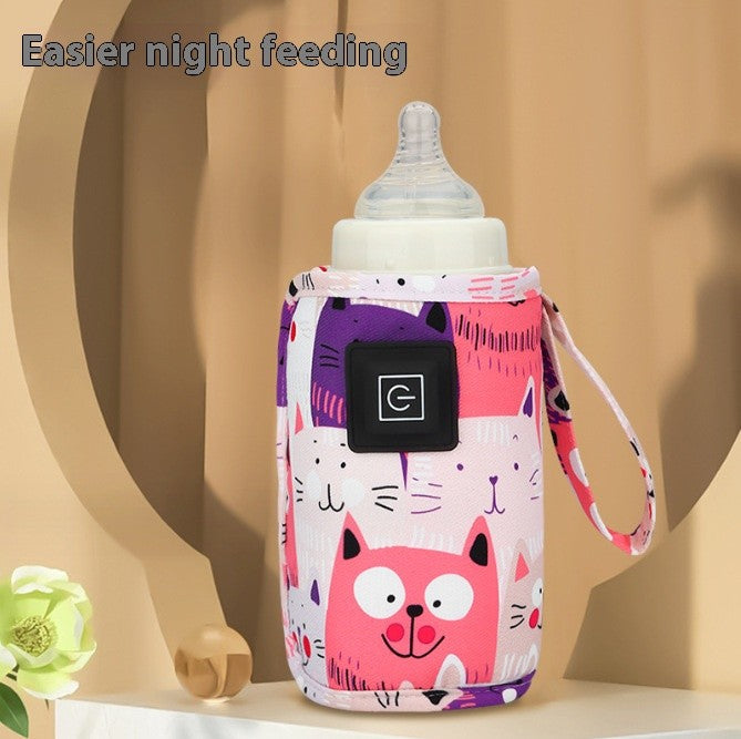 Cartoon Warm Milk Cover Three-level Heating Constant Temperature Bottle Cover Portable Universal Baby Bottle Insulation Cover