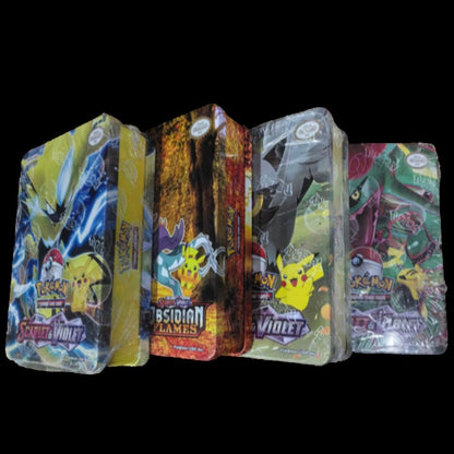 Hot 41/42/48/68/118/210 Caixa de Ferro Pok é mon Pikachu Trading Game Card PTCG Mewtwo Sylveen Série de Brinquedos Anime Battle Card