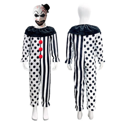 Terrifier Clown Cosplay Costume Horror Carnival Party Dress Hat Mask Killer Clowns Jumpsuit Halloween Cosplay Costumes for Kids