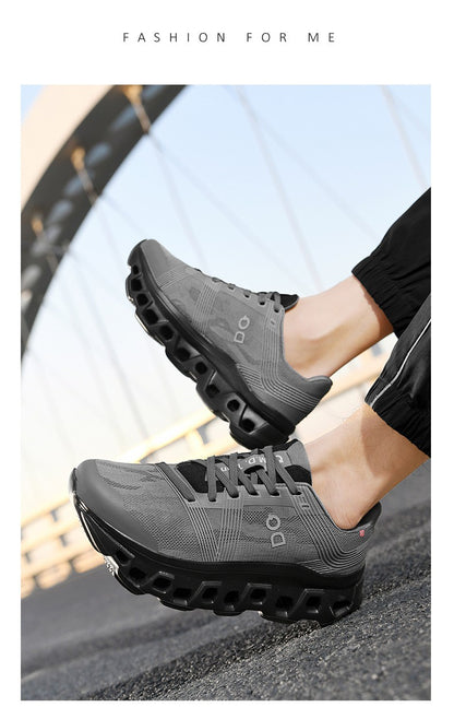 Tênis casuais com amortecimento, calçado de corrida, jogging, maratona, masculino, esportivo, respirável, leve, confortável, antiderrapante, lazer.