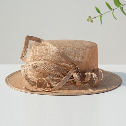 Chapéus Fascinators CLÁSSICOS SINAMAY para Mulheres Chapéu de Sol Feminino Chapéus de Verão com Aba Larga Chapéu Boater Festa do Chá Derby Igreja CHAPÉU DE CASAMENTO