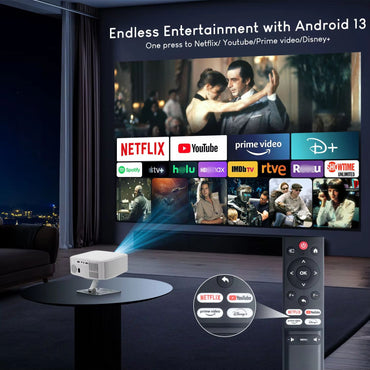 Salange Netflix Projector P92MAX Smart Android 13 1080P BT5.2 WiFi6 12000L Electronic Focus Auto Keyston 4K Movie HD Home Cinema