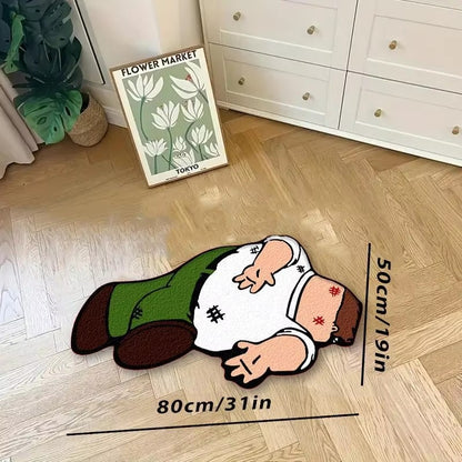 VIKAMA Cartoon Imitation Cashmere Floor Mat Irregular Living Room Anti-Slip Rug Bedroom Stain-Resistant Decorative Rug