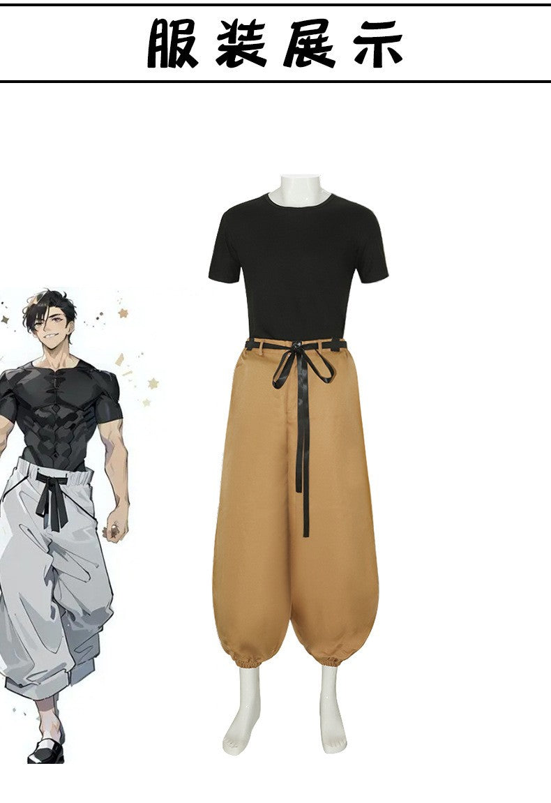 Jujutsu JJK Manga Anime Fushiguro Toji Satoru Gojo Cosplay Costume Wig T-shirt Pants Rose Net Halloween Christmas stage costume
