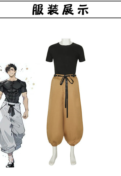 Jujutsu JJK Manga Anime Fushiguro Toji Satoru Gojo Cosplay Costume Wig T-shirt Pants Rose Net Halloween Christmas stage costume