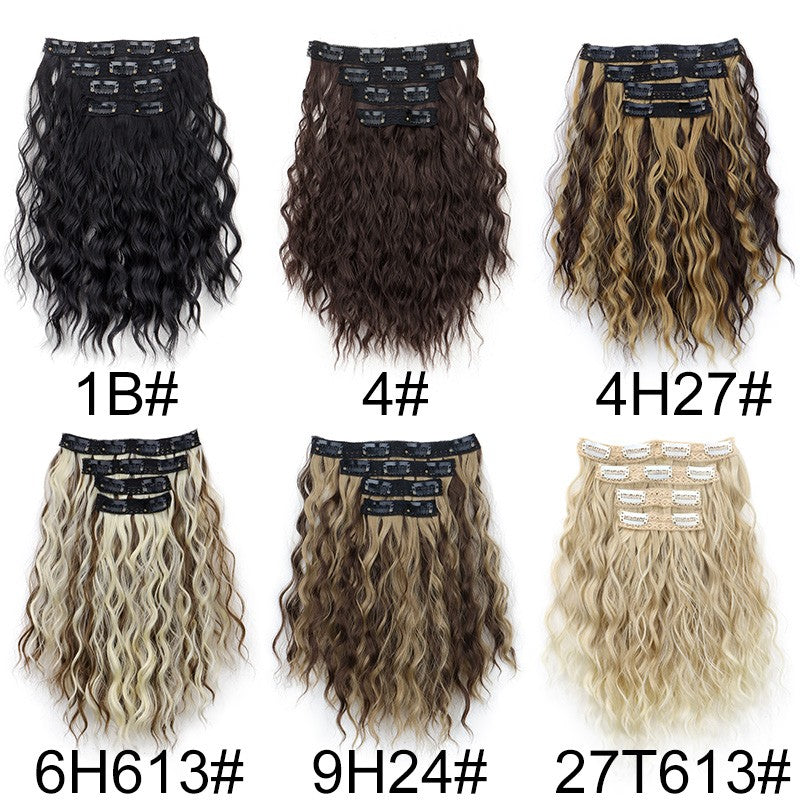 WIGSIN 12 polegadas sintético 4 pçs/conjunto de extensões de cabelo curto crespo ondulado castanho médio estilo de cabelo volumoso para mulheres