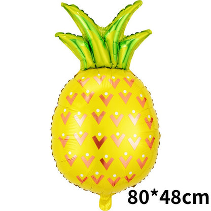 Hawaiian Fruit Balloons Tropical Luau Pineapple Strawberry Avocado Foil Balloon Summer Birthday Pool Party Decor Beach Supplies