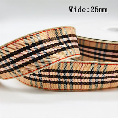5yards/Lot 10mm 25mm Plaid Ribbon Christmas Decor Ribbon For Handmade Design Christmas Decoration DIY Gift Wrapping