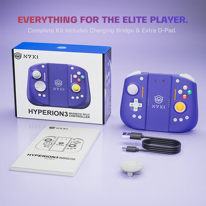 NYXI Hyperion 3 Hall Effect Controller No Drift, Full Mechanical Switches, 9-Axis Gyro, Magnetic Joypad for Nintendo Switch 2, Wireless Gamepad Purple