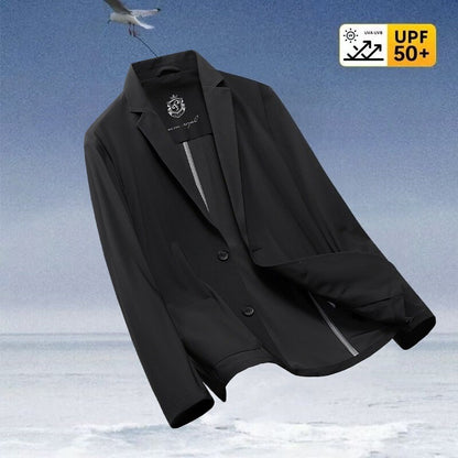 2025 Summer Thin Ice Silk Sunscreen Suit Jackets Classic Elasticity Traceless Sun Protection Blazers Social Office Formal Coats