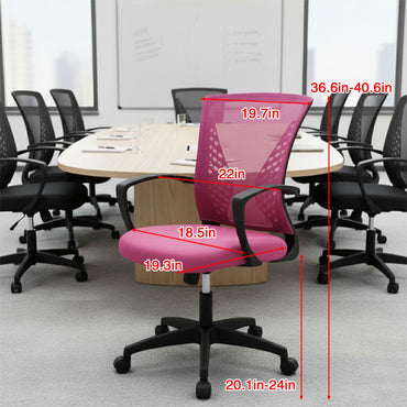 Cadeira de Escritório, Cadeira de Malha Ergonômica para Computador, Cadeira Giratória Média com Suporte Lombar e Braços