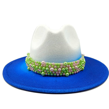 Men's fedora hat Men's and women's universal solid color fedora hat Women's 21 color wide brim jazz hat Autumn and winter Britis