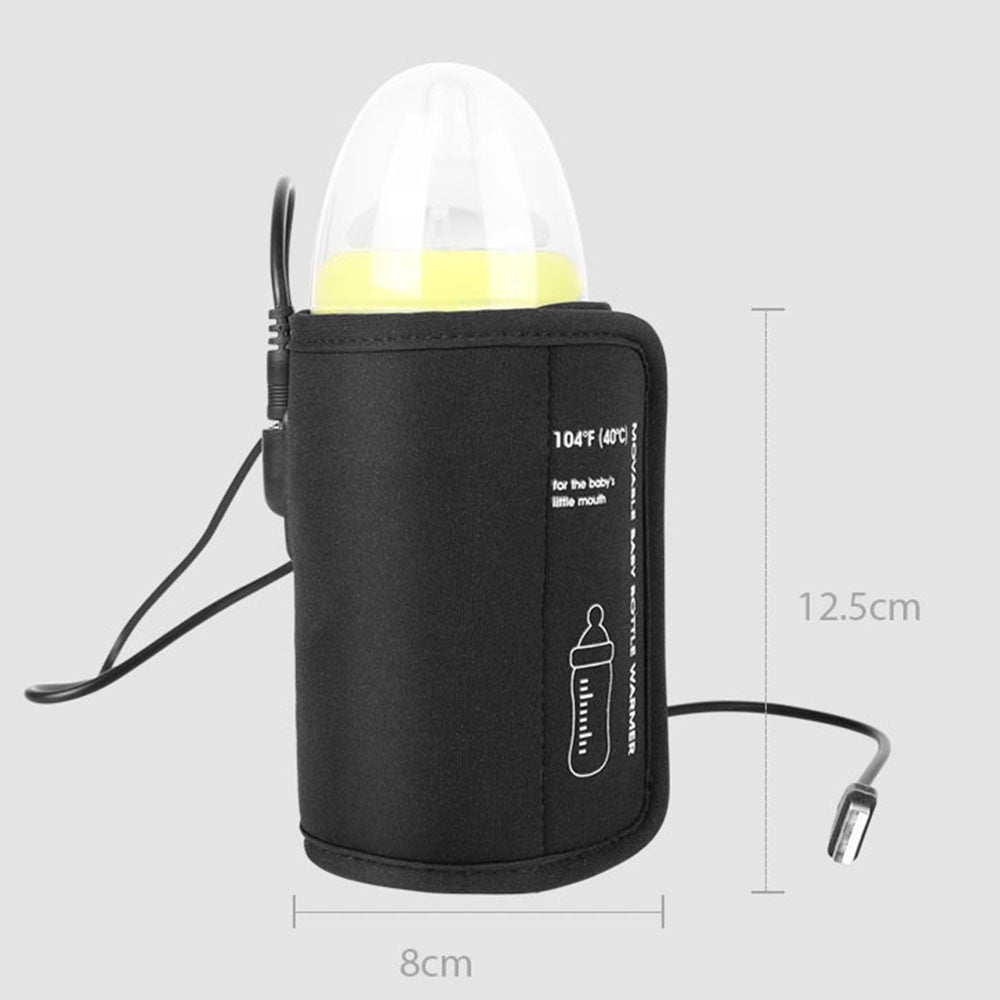 Portable USB Bottle Warmer Travel Milk Heat Keeper Car Baby Bottle Warmer Bottle Heating Bag for Breastmilk and Formula with USB
