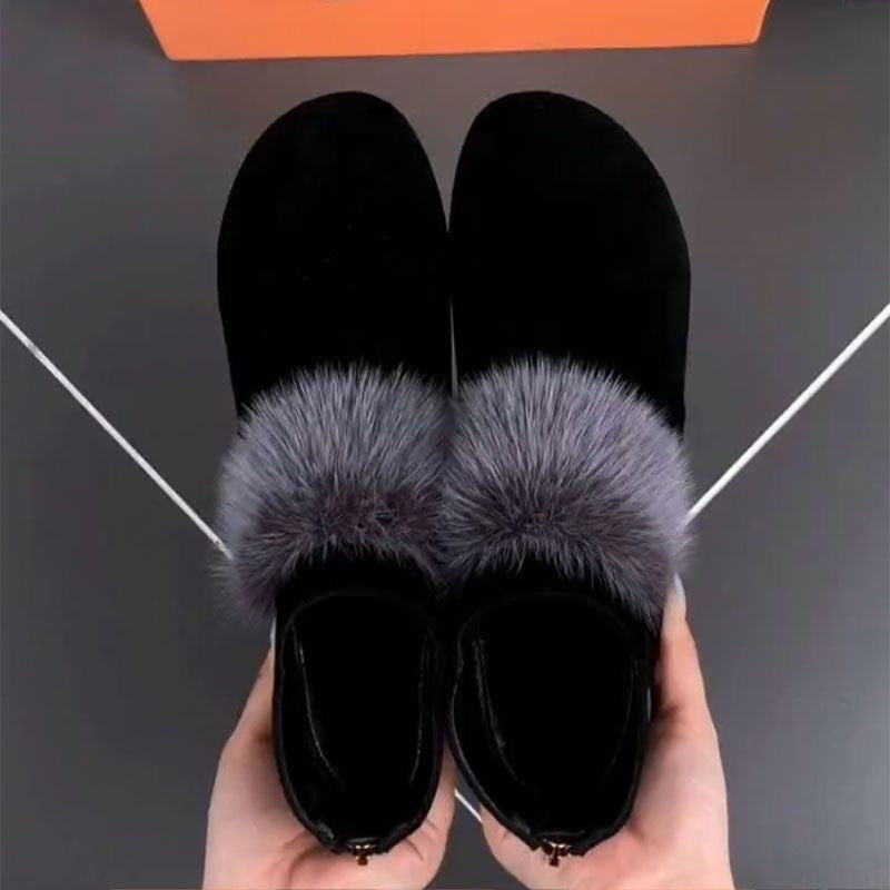 Shoes for Women 2024 Winter Plush Warm Women's Boots Low Heel Non-slip Commuter Office Ladies Shoes Fashion Zipper Short Boots