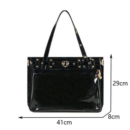 New Original Spicy Girl Cool Ita Bag Large Capacity Transparent Pain Layer Crossbody Bag Love Chain Ulzzang Shoulder Bag Handbag