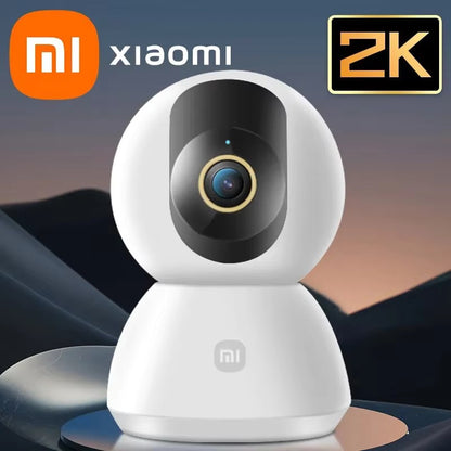 Câmera de Segurança Inteligente Xiaomi 360° Mi PTZ 2K Webcam 1296P 3 Megapixel Detecção Humana por IA Visão Noturna Webcam Funciona com Miji