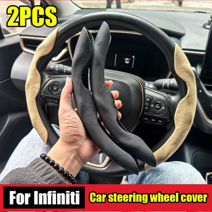 Para Infiniti qx60 qx80 fx50 Capa de Volante de Couro Universal para Todas as Estações Acessórios Esportivos para Volante