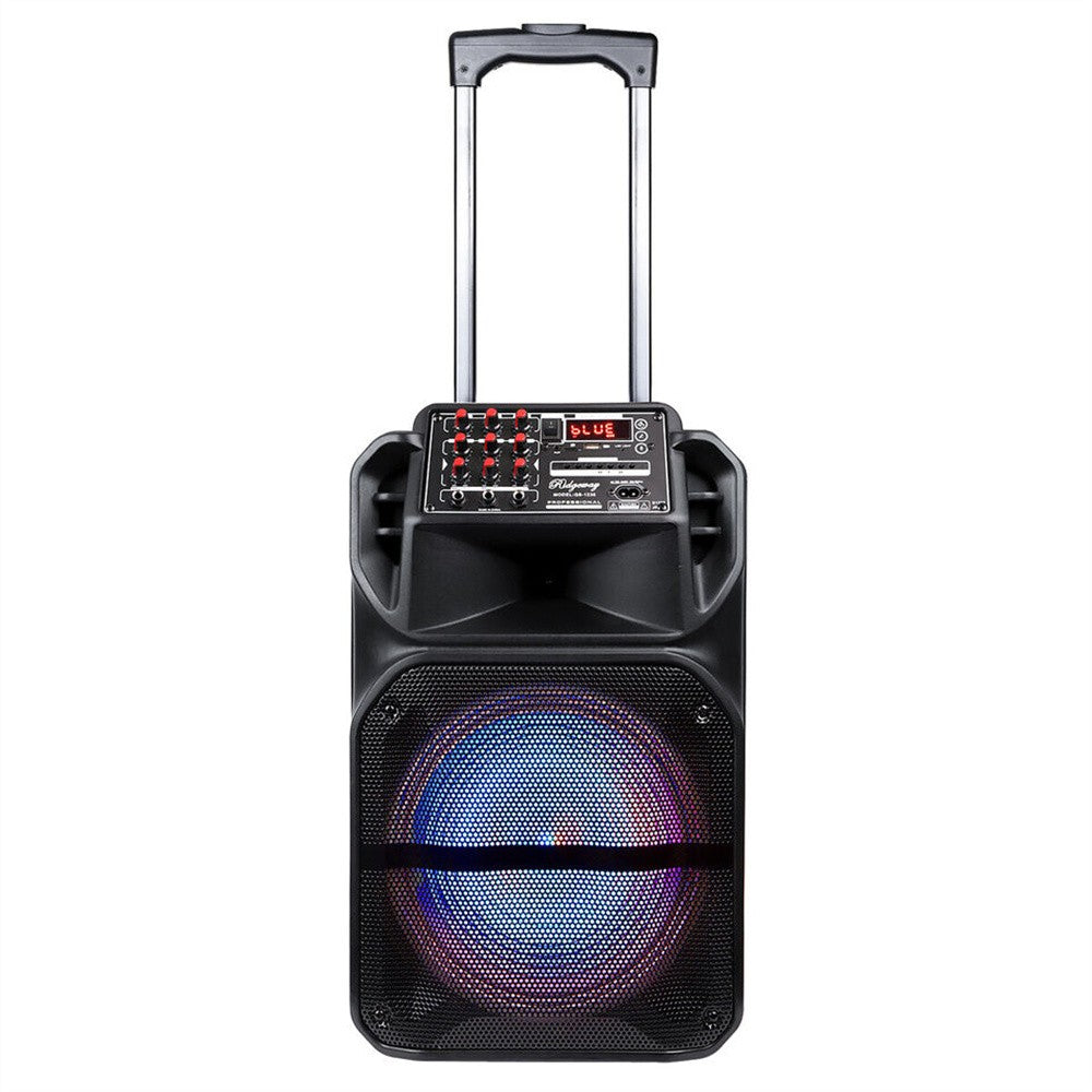 Caixa de Som Bluetooth Portátil 9000W Subwoofer 15” Graves Potentes Sistema de Festa AUX & Microfone Luz LED Karaokê de Alta Qualidade e Som Alto