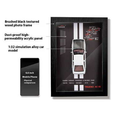 1/32 Versão Porta-retrato Liga de Metal Modelo de Carro Esportivo Simulação Carro de Corrida 3D Pintura de Parede Coleção Presentes Infantis Decoração