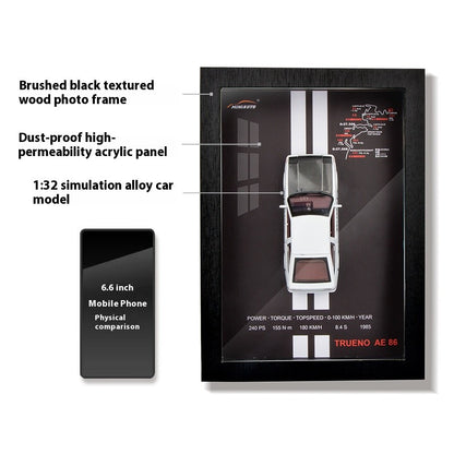 1/32 Versão Porta-retrato Liga de Metal Modelo de Carro Esportivo Simulação Carro de Corrida 3D Pintura de Parede Coleção Presentes Infantis Decoração