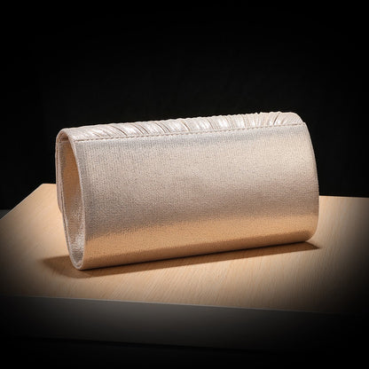 Luxury Pleated Ladies Evening Bag Candy Polyester Clutch Purses for Women Pearl Decorated Wedding Party and Messenger Bag