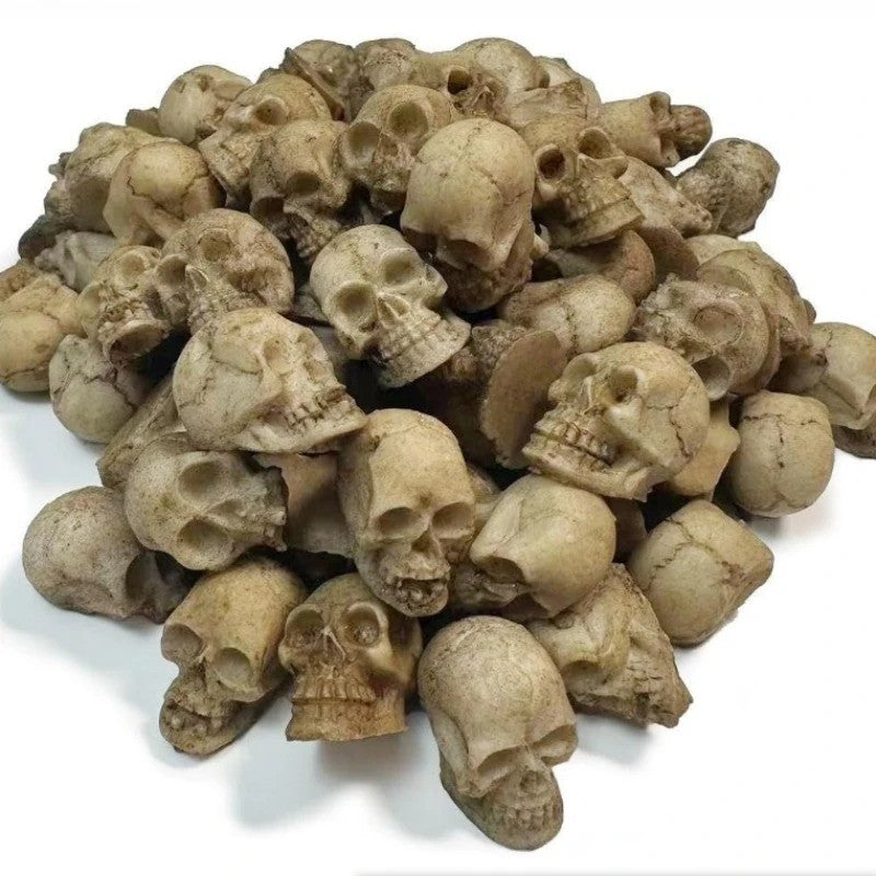 20pcs Halloween Decorative Skeleton Head Miniature Ornaments Outdoor Home Garden Lawn Unique Flower Pot Decorative Skull Statue