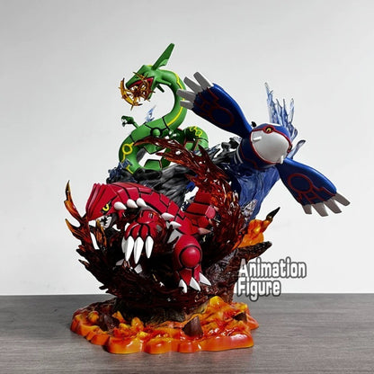 35cm/13.78in Boneco de Anime Pokémon Groudon Kyogre Rayquaza Bonecos de Ação Coleção de PVC Modelo de Brinquedos para Presentes Infantis