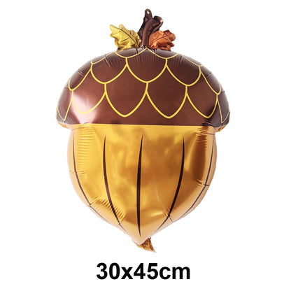 Cartoon Animal Standing Squirrel Balloon Pinecone Shaped Aluminum Film Balloon Forest Theme Baby Shower Birthday Party Decor
