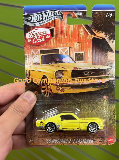 Original Hot Wheels Classic Club Mustang Porsche 911 Volkswagen Beetle Retro Alloy Car HRT81 Silver Label Die-Cast Car Model