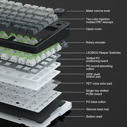 Teclado Mecânico Gamer AULA F75 RGB Layout 75% Personalizado Gravação Lateral Montagem Gasket 80 Teclas Keycaps PBT Gradiente