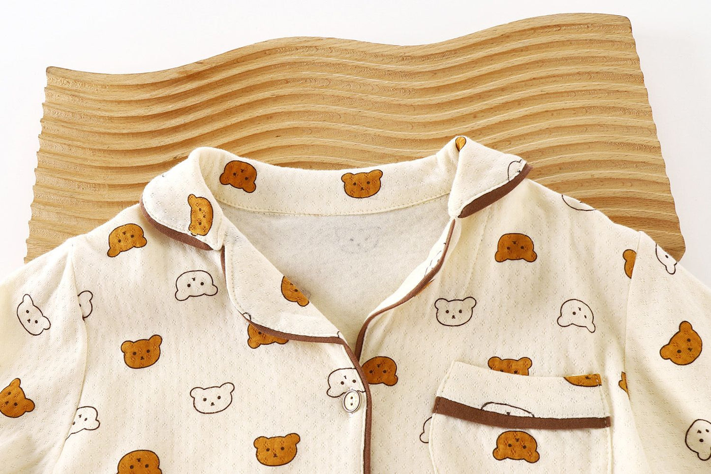 Kids Spring Summer Pajamas Set Cute Cartoon Print Long Sleeve Lapel Soft Sleepwear for Boys Girls Baby Casual Loose Loungewear