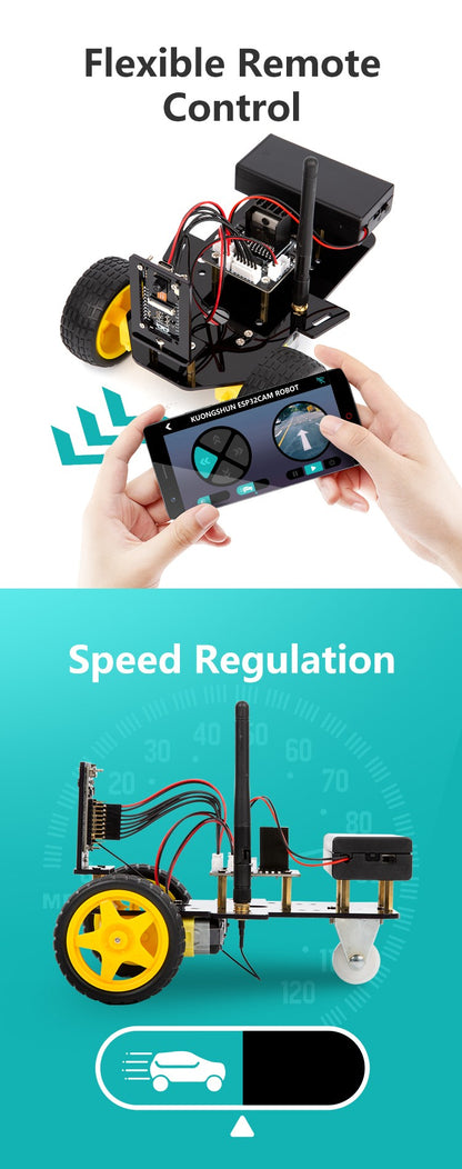 ESP32 Smart Robot Car Kit Carro de Controle Remoto para Projeto de Programação Arduino Kit de Codificação Científica de Educação STEM