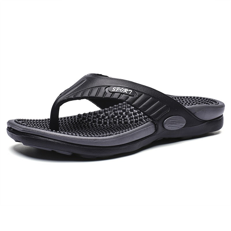 Ngouxm Summer Big Size Youth Slippers Men Massage Non-Slip Cool Outside Flip Flops Breathable Thick-Soled Toe Sandals