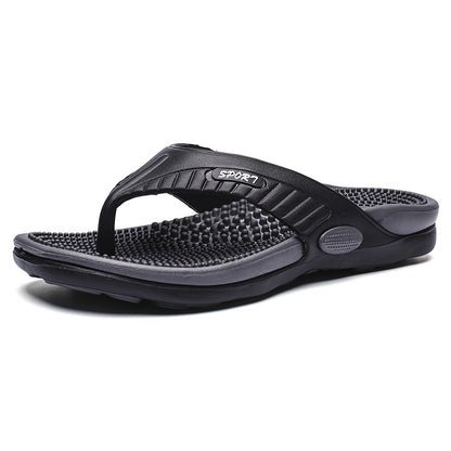 Ngouxm Summer Big Size Youth Slippers Men Massage Non-Slip Cool Outside Flip Flops Breathable Thick-Soled Toe Sandals