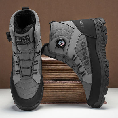 Winter New Swivel Buckle Fleece Waterproof Snow Boots Outdoor Non-slip and Wear-resistant